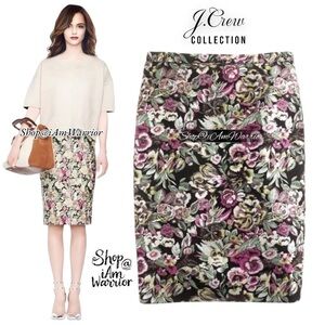 J.Crew Collection NWT woodsy floral metallic pencil skirt  *Shop@iAmWarrior